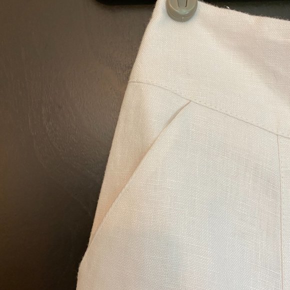 Wide Leg White Linen Pant SZ 8 - Picture 8 of 11